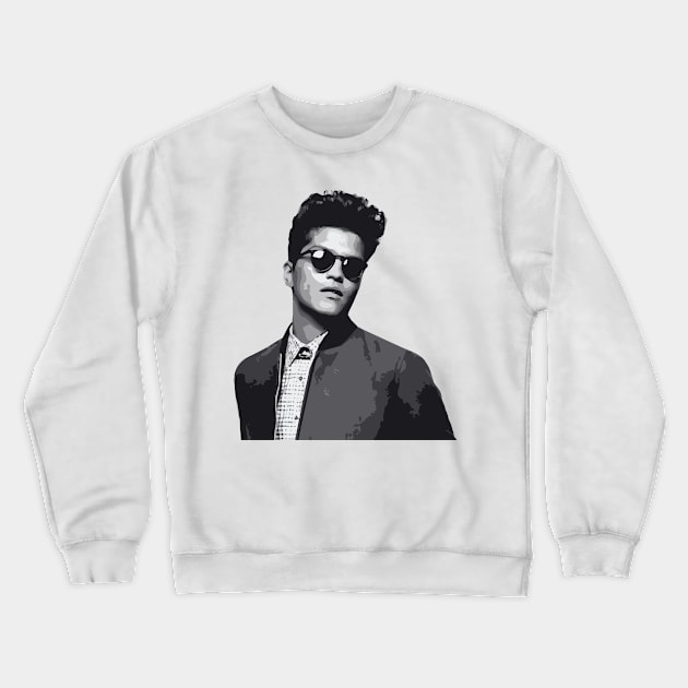 Bruno Mars Tribute - Bruno Michael Jackson Prince Kendrick Lamar Sza Ed Sheeran Music Lauryn Hill Anderson Paak Crewneck Sweatshirt by TributeDesigns